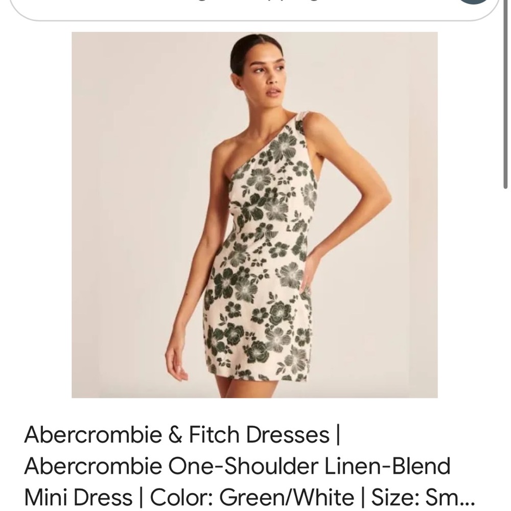 Abercrombie one shoulder linen floral mini dress